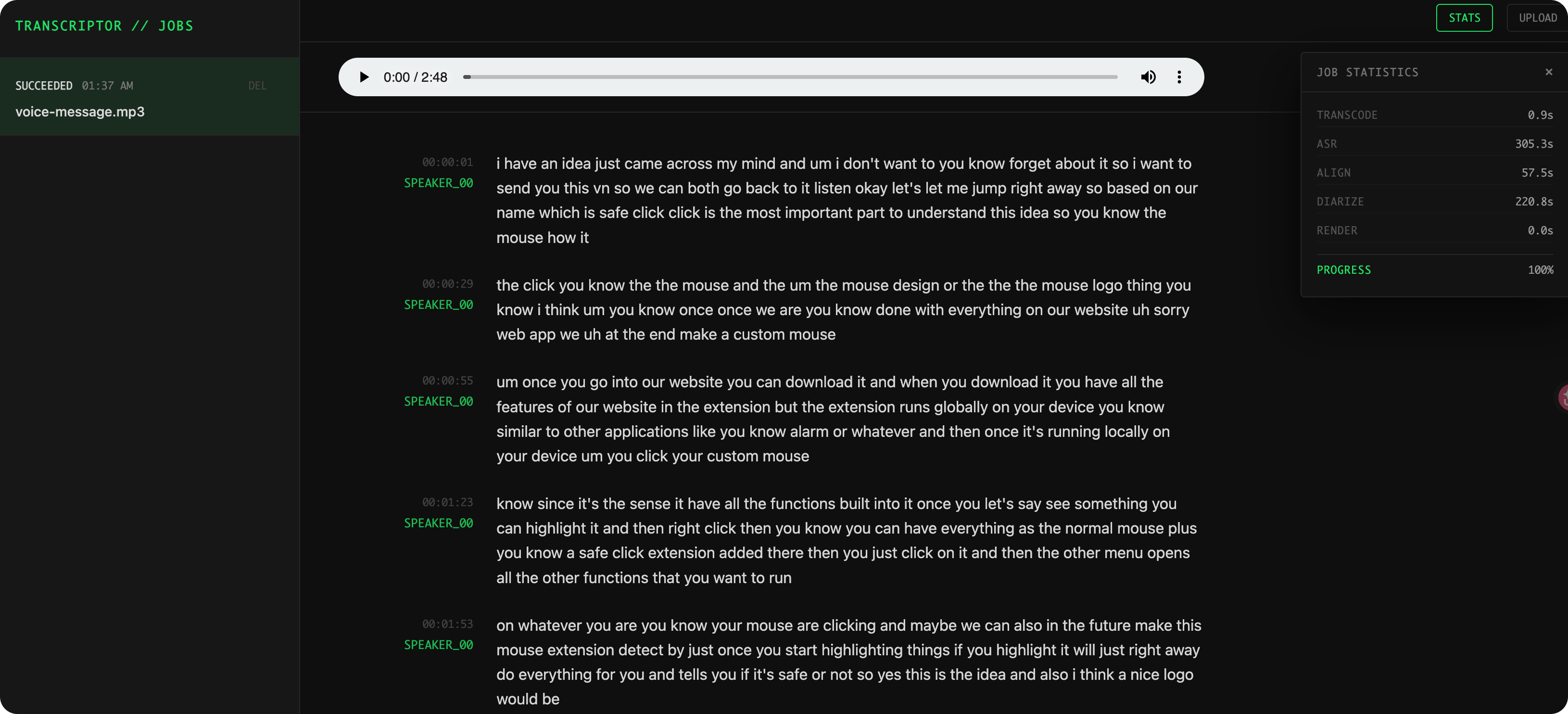 Transcriptor Screenshot